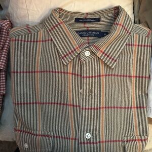 Daniel Cremieux Striped Checkered Shirt - Brown, Tan, Pink